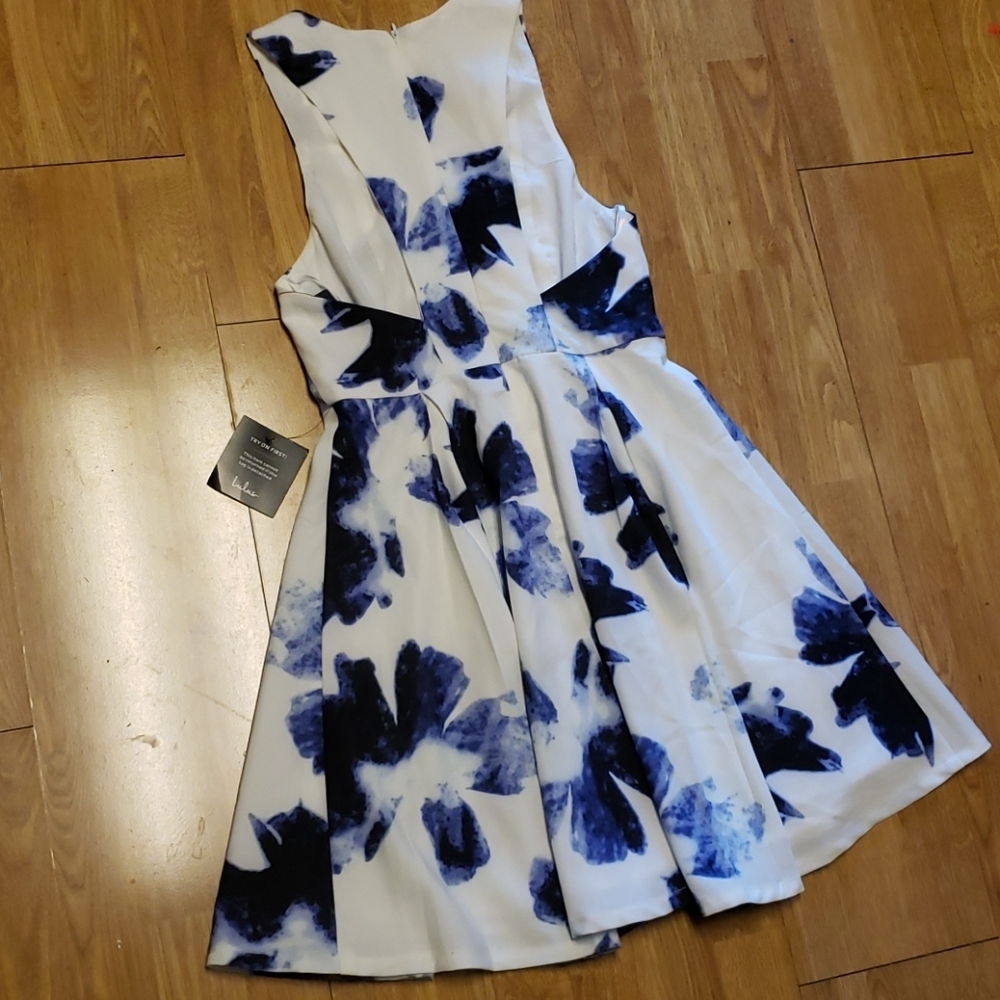 NWT Lulu's Seeing Chic dress blue/white S - Picture 4 of 6